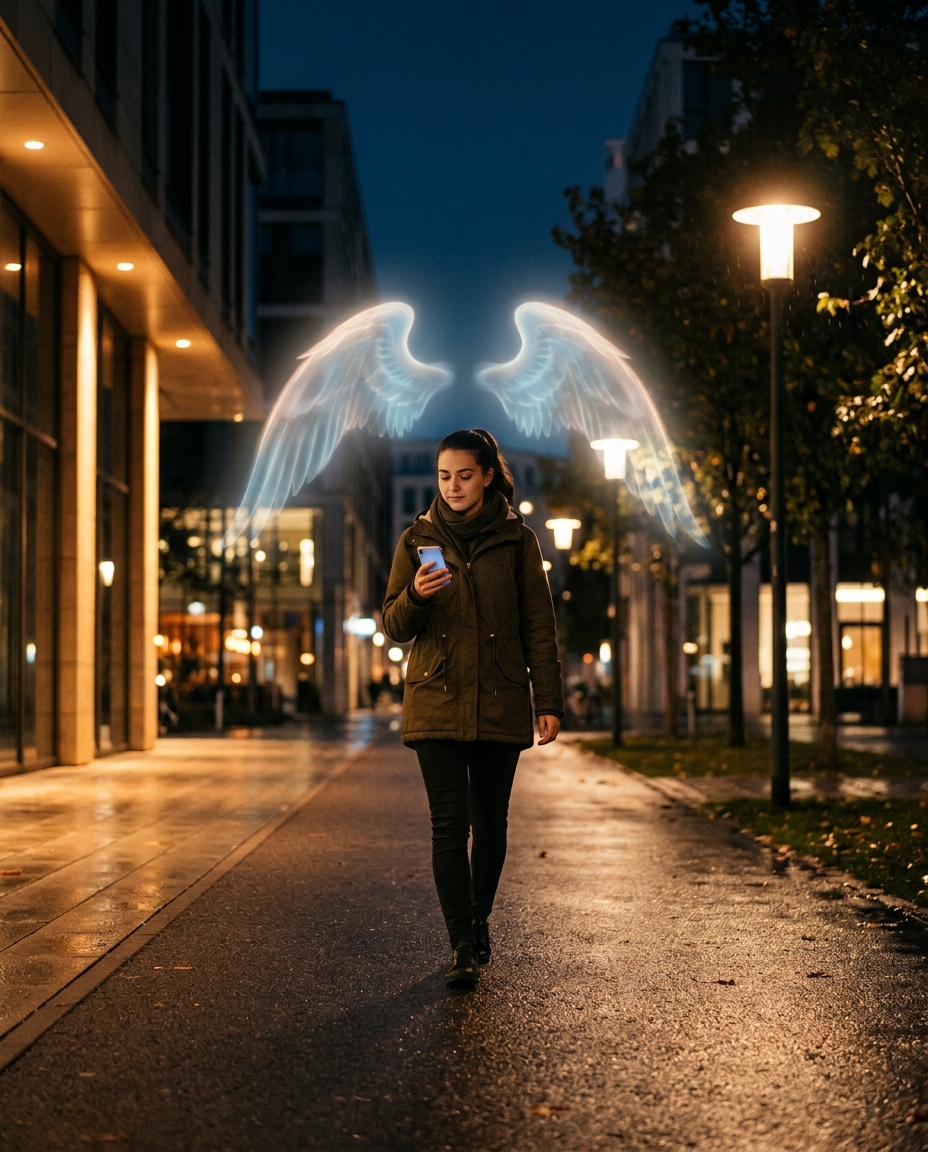 Freundinnen teilen einen sicheren Heimweg per App